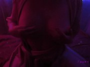 Shy teen touches her nipples with ice cube