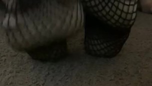 Playing with my feet in my new lingerie