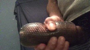 Stroking My Cock with New Sex Toy