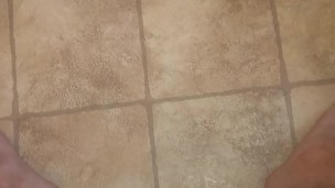 Jerking in the bathroom