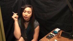 Miss Dee Nicotine Self Human Ashtray and Power Smoking Herself to Death!
