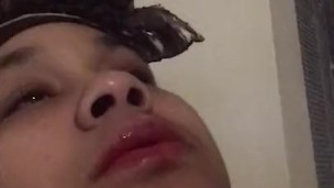 Smoking with RED LIPS ( yes I argued with my ex)