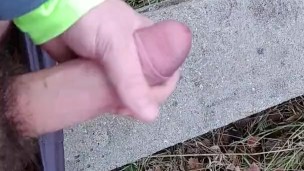 Jerking off in public after jogging