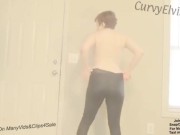 Tight shiny leather pants ass tease pawg leggings booty shaking