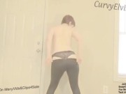 Tight shiny leather pants ass tease pawg leggings booty shaking 9/16