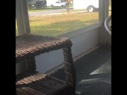 Masturbating for my neighbor. He kept trying not to watch