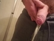 Uncut cock pee