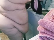 SSBBW Housewife Does The Laundry Naked
