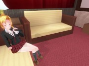 Cute schoolgirl sings for you