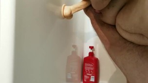 Trans boy cock torture & DP fun in the shower