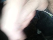 Quickie masturbating outside high. Squirt cum outside at night.