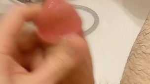 masturbation and cum in bathroom