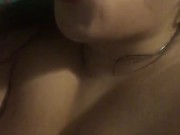 Trying out her new vibrator