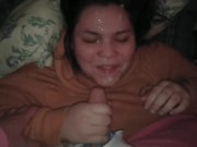 She wasn't expecting this much Cum lol. Huge Amateur Facial! 6/16