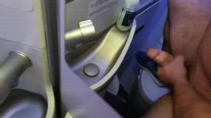 Cumming in an airplane bathroom!