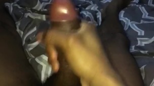 Jerking my big black dick and fucking my new toy, messy cumshot
