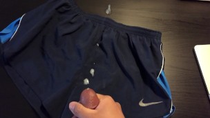 Cuming on my roommate nike short