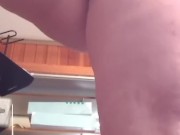 Pissing on cock dildo