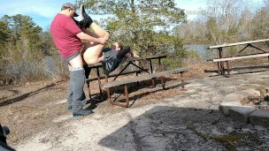 ALMOST CAUGHT AGAIN!! Fuckin' this MILF'S phat pussy at a public campground