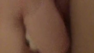 Fucking my pierced pussy in crotchless panties with vibrator to loud orgasm