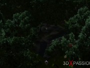 Beautiful young fairies fucked by lustful man bull in fairy forest