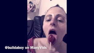 Ftm licks lollipop