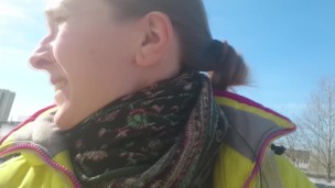 Magretta Dering voyeur morning: flashing boobs in the street