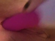Loud moaning orgasm from hard dildo fuck