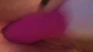 Loud moaning orgasm from hard dildo fuck