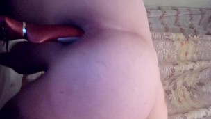 Anal play and hairbrush ride