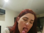 Cock and balls' blowjob to my owner and I full swallow his cum 10/16