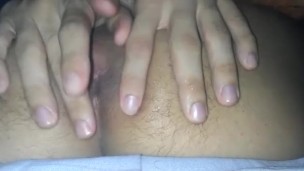 Wet ass being fingered and played with toy