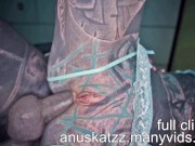 Skinny heavily tattooed dreadhead teen with splitted tongue get anal fucked 14/16