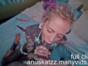 Skinny heavily tattooed dreadhead teen with splitted tongue get anal fucked 6/16