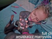 Skinny heavily tattooed dreadhead teen with splitted tongue get anal fucked 7/16