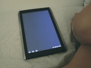 Couple watching pornhub. He cums too fast. Ruined orgasm. HotAleyra Tribute 2/16