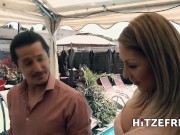 HITZEFREI Fucking busty German babe Mia Blow outside 1/16