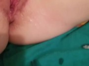My teen girlfriends pussy after taking my cock rough and like a good slut