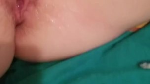 My teen girlfriends pussy after taking my cock rough and like a good slut