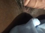 White dildo in my fat black wet pussy