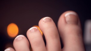 Just Painting My Toe-Nails; French Tip.