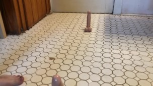 Anal fucking with two different dildos to cumshot
