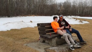 almost caught, sucking cock in public
