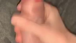 Thick hot cum drips down my cock