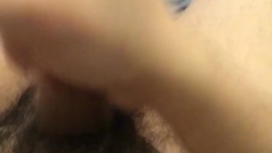 Transgender jerking off on bed