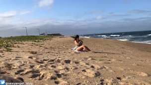 PUBLIC BEACH VOYEUR- Micro Bikini Jerk Off Inscrution Joi Portugues