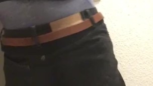 Jerk off at the public floor / with cumshot