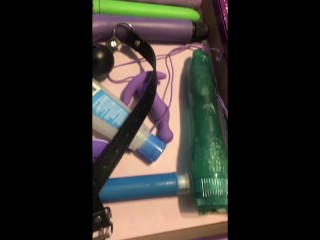 Lesbian masturbating with toys