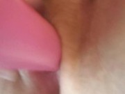 Horny Slut Fucks Hairy Pussy with Vibrator