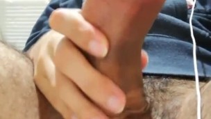 Fingering and jerking off with my boy's cum inside of me - Camilo Brown